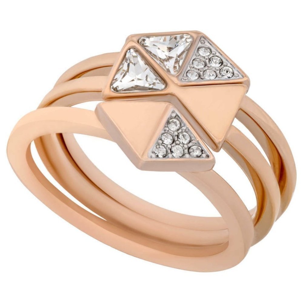 Swarovski Ring Women's Jewelry Heroism Set Rose Gold Plated Size 8